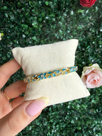 Jonc Jadéa, jonc doré en acier inoxydable, motif strass - Mademoiselle Pomponette
