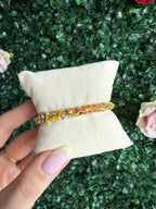 Jonc Jadéa, jonc doré en acier inoxydable, motif strass - Mademoiselle Pomponette