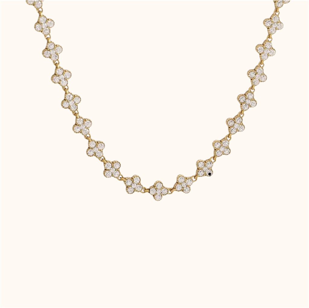 Collier Maria, collier doré en acier inoxydable, motif fleur - Mademoiselle Pomponette